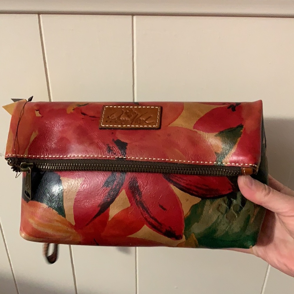 NEW PATRICIA NASH VALERIE LEATHER SPRING FLORAL CLUTCH BAG PURSE